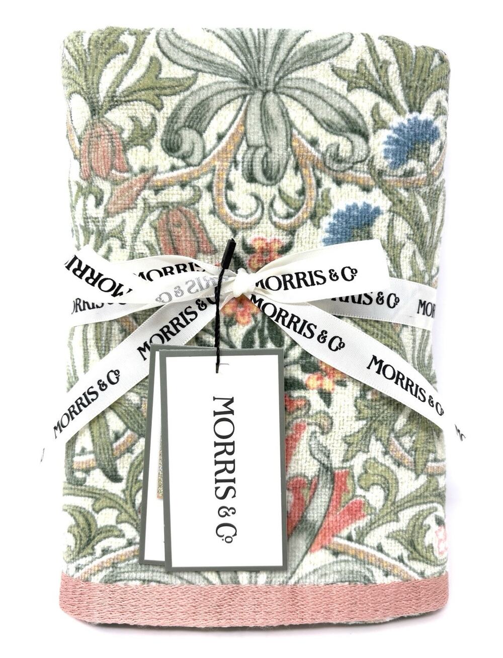 William Morris & Co Hand Towels Woodland Weeds Coral Velour NWT Set Of 2